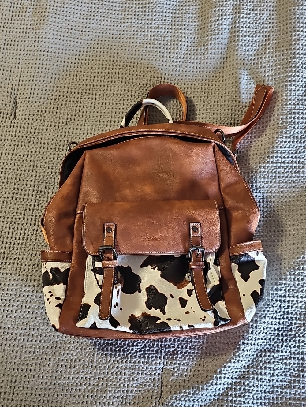 AGLOD Cow Print Backpack Purse with Coin Pouch